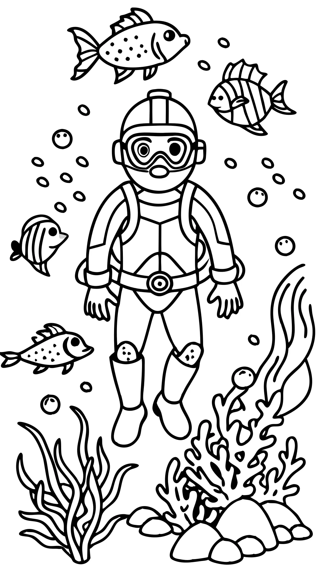 coloring pages scuba diver